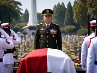 Try Sutrisno Dimakamkan di TMP Kalibata, Prabowo Pimpin Upacara